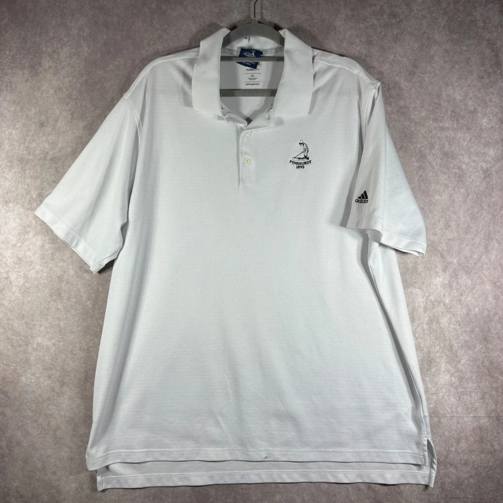 Adidas Golf Polo Mens Size 2XL White Pinehurst 1895 Climalite Performance Active
